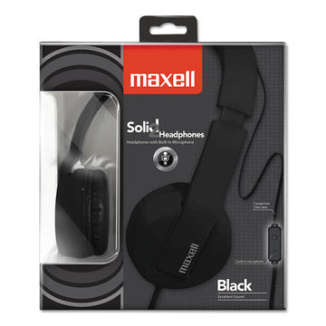 Maxell® Solids Headphones, Black freeshipping - TVN Wholesale
